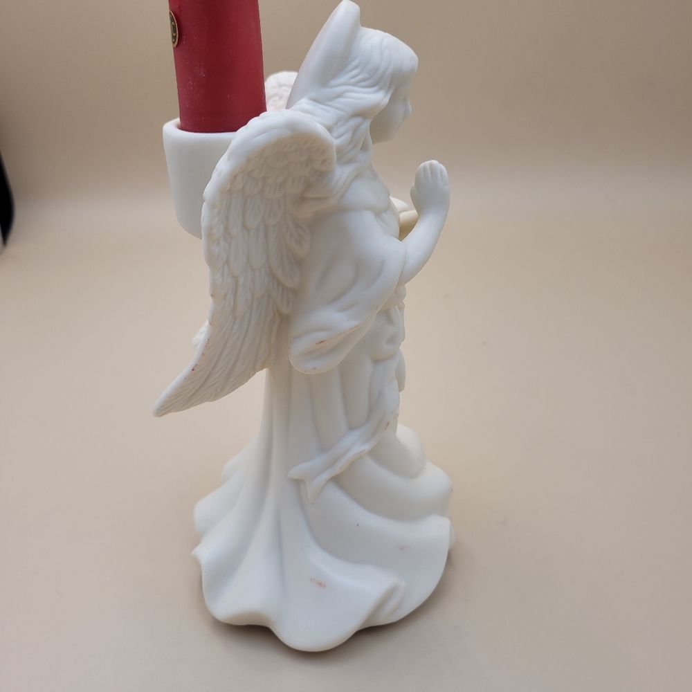 Vtg Partylite Angel of Light Bisque Taper Candle Holder‎ P0425 Retired With Box - Picture 8 of 10